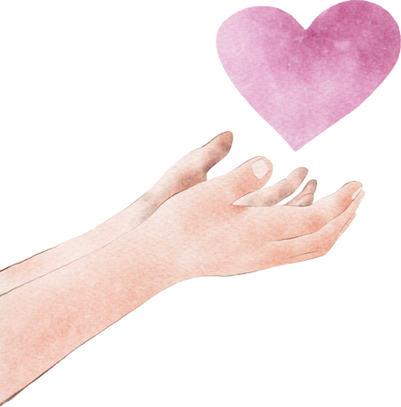 Hand with Heart Illustration
